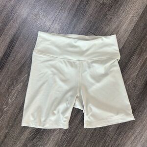 Old Navy Women's Cream Ribbed Biker Shorts